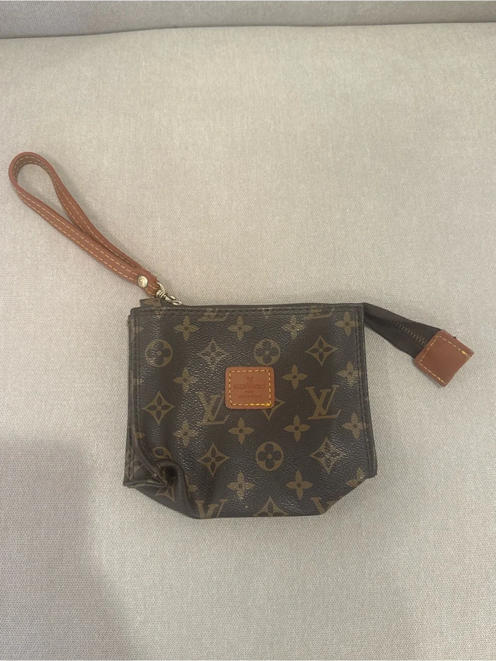 Louis Vuitton Monogram Canvas Wristlet in Brown and Tan - Picture 2 of 8
